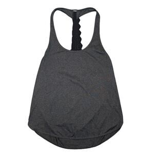 Lululemon 105 F Singlet Laser-Cut Heathered Black/Black Size Small